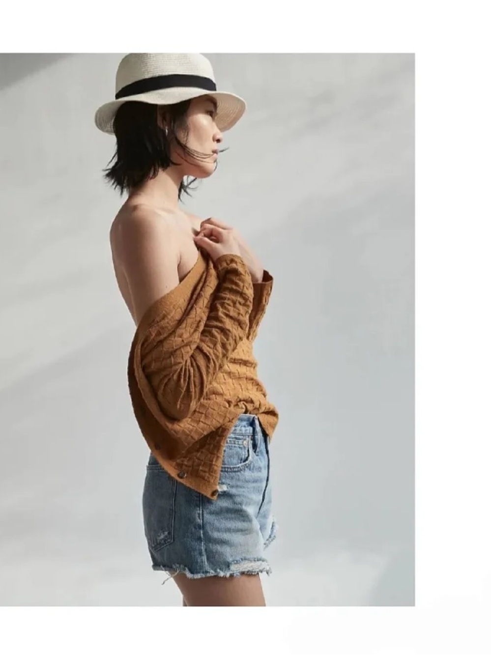 MADEWELL | high rise denim raw hem shorts | size 32